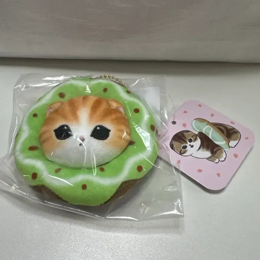 [BUNJANG] Moffsand Cozy Donut-Shaped Keyring (Fold Cat) / 모프샌드 쿠지 도넛모양 키링 그린(폴드 고양이)