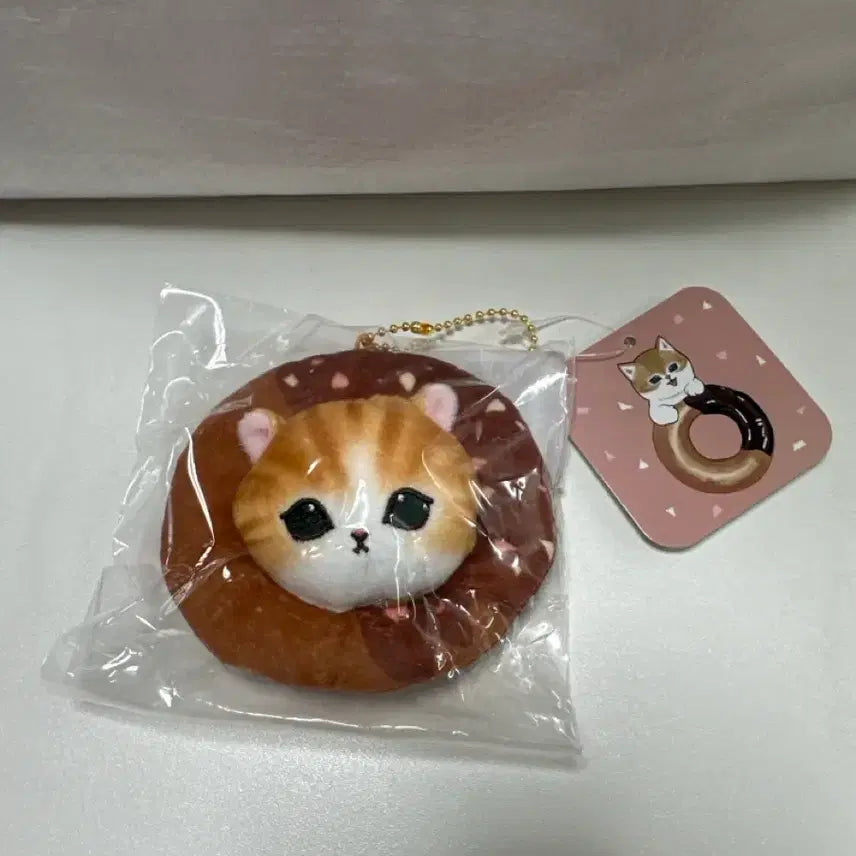 [BUNJANG] Mofsande Donut Cat Face Keychain / 모프샌드 도넛 키링 쿠지 새상품 초콜릿