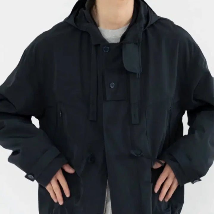 [BUNJANG] Polytelu Hooded Parka Black Size 2 / 폴리테루 후디드파카 블랙 2사이즈