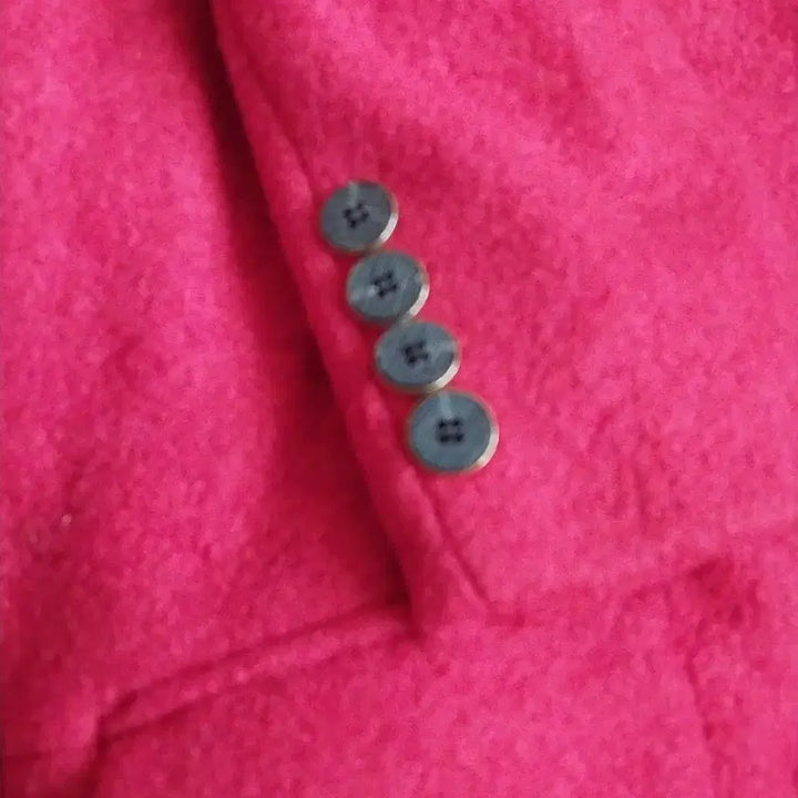 [BUNJANG] Red Double Breasted Half Coat / 레드 롱 더블 브레스트반코트