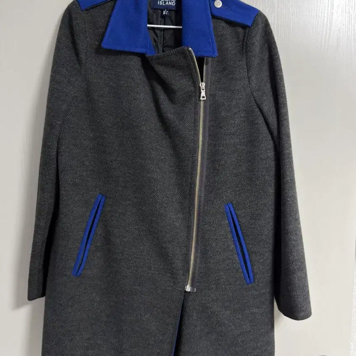 [BUNJANG] Plastic Island Quilted Long Coat / 플라스틱아일랜드> 누빔 롱코트(블루&그레이)