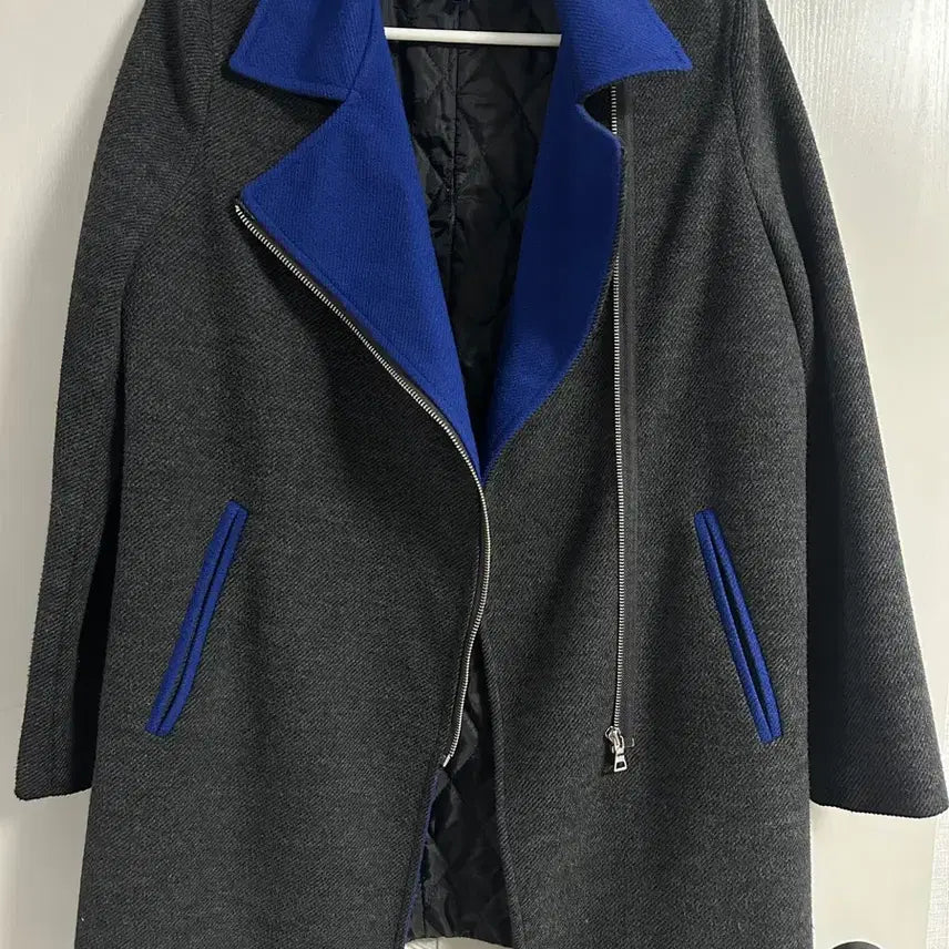 [BUNJANG] Plastic Island Quilted Long Coat / 플라스틱아일랜드> 누빔 롱코트(블루&그레이)