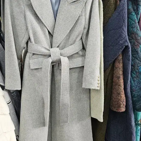 [BUNJANG] J-Hope Belted Long Coat / 줄로그벨트 롱 코트