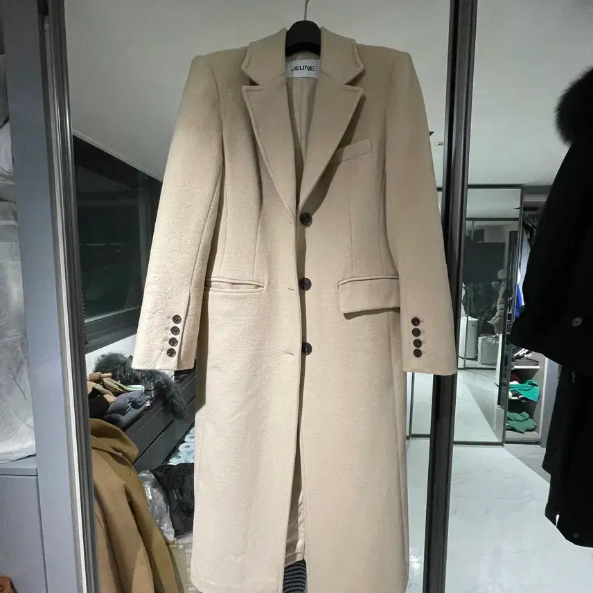 [SOLD OUT] JEUNE (젠)싱글 버튼 업 코트 S(55) 베이지