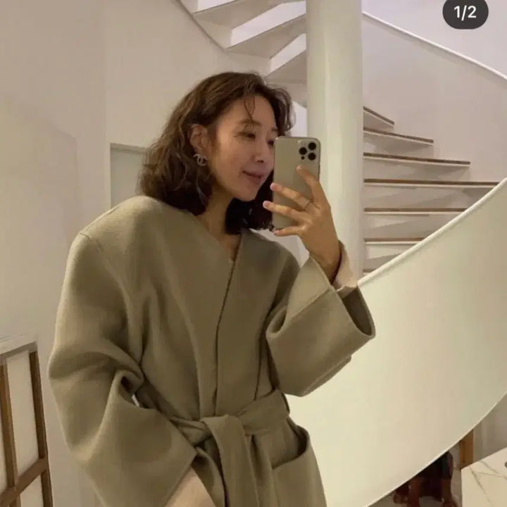 [BUNJANG] ATEEZ Cashmere Wool Coat / 아떼즈 캐시미어함유 울 코트