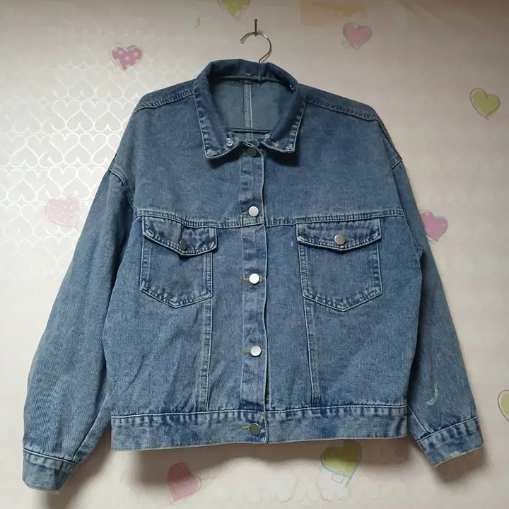 [BUNJANG] Blue Crop Denim Jacket / 이쁜중청 크롭 블루 데님 자켓
