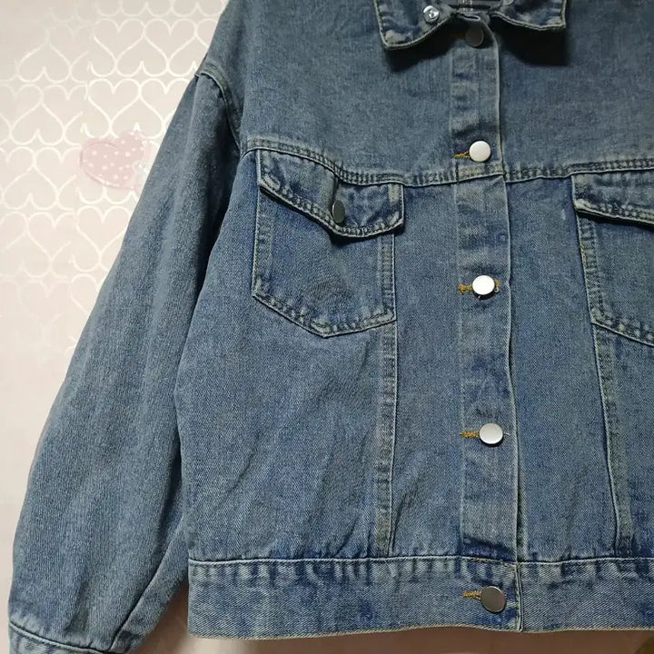 [BUNJANG] Blue Crop Denim Jacket / 이쁜중청 크롭 블루 데님 자켓