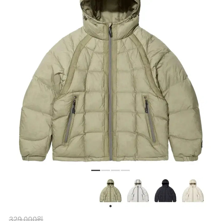 [BUNJANG] Wave Goose Down Jacket - Khaki / 록히드마틴 웨이브 구스다운 점퍼 카키