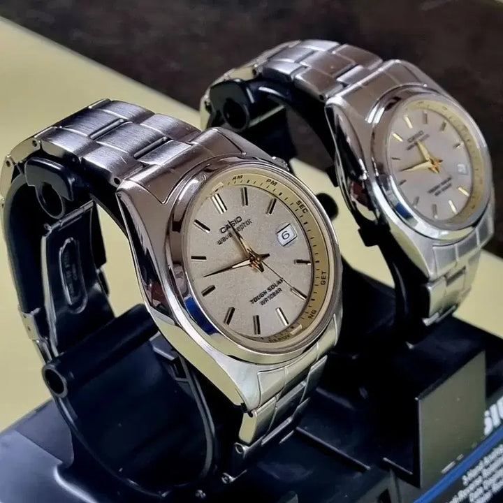 [BUNJANG] Casio Overland Watch Set / 빈티지 극미품 남녀세트 태양광 전파수신 오버랜드 카시오시계