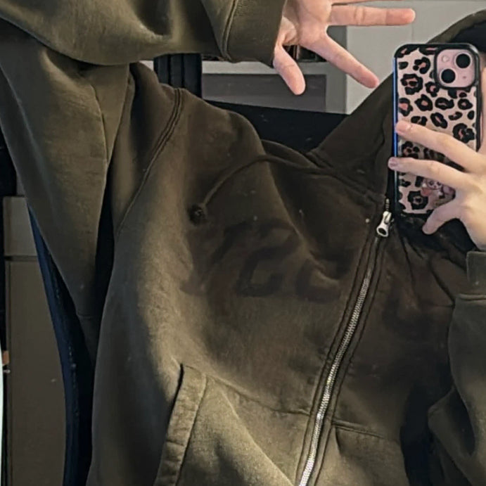 [BUNJANG] Stussy Faded Graphic Hoodie Olive / 스투시 페이디드 그래픽 집 후드 올리브