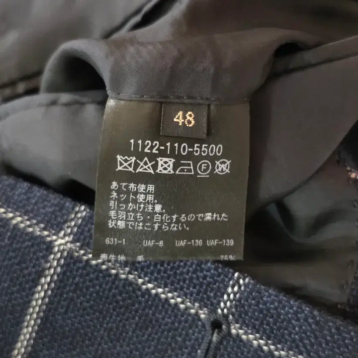 [BUNJANG] Sovereign Dark Navy Wool Linen Hopsack Check Sport Coat / 소버린 다크네이비 울린넨 홉색 체크 스포츠코트