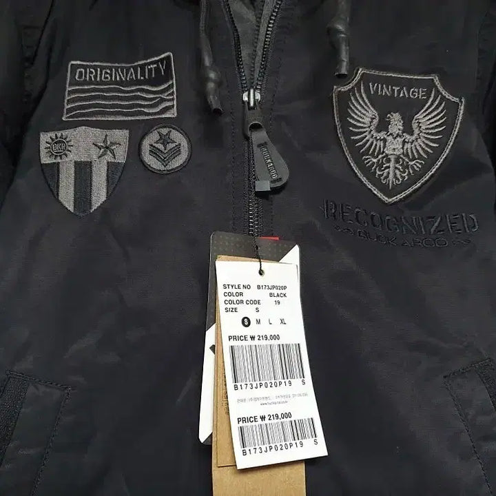[BUNJANG] Buckaroo Layered Hooded Jacket S Black / 버커루 점퍼 레이어드 후드 와펜 S 90 블랙
