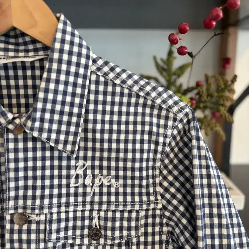 [BUNJANG] BAPE Gingham Work Jacket / 베이프 깅엄 워크자켓