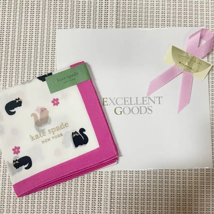[BUNJANG] Kate Spade Cat Pattern Handkerchief / kate spade  고양이 패턴 손수건