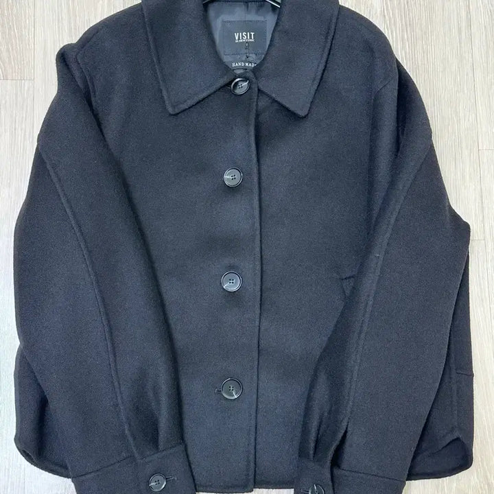 [SOLD OUT] 택있는새상품)비지트인뉴욕 블랙 울캐시미어 핸드메이드 코트 55