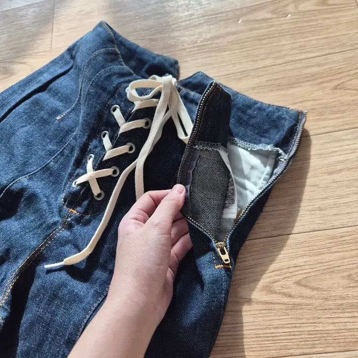 [BUNJANG] SLY JEANS Lace-up Denim Pants / SLY JEANS 레이스업 데님 팬츠