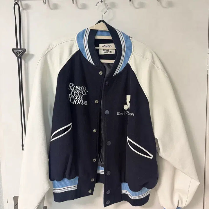 [BUNJANG] Rest & Recreation Varsity Jacket (Navy) / 레스트앤레크레이션 바시티 (네이비)