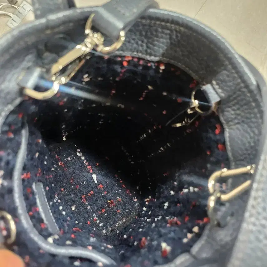 [BUNJANG] Navy Checked Tweed Shoulder Bag / 봉긋 네이비 체크 트위드 숄더백