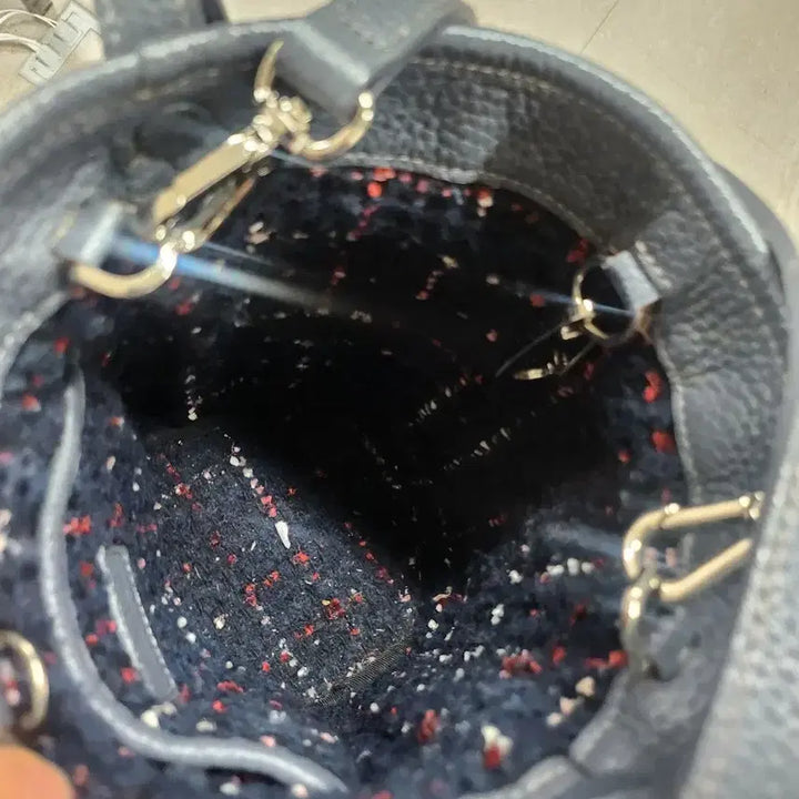 [BUNJANG] Navy Checked Tweed Shoulder Bag / 봉긋 네이비 체크 트위드 숄더백