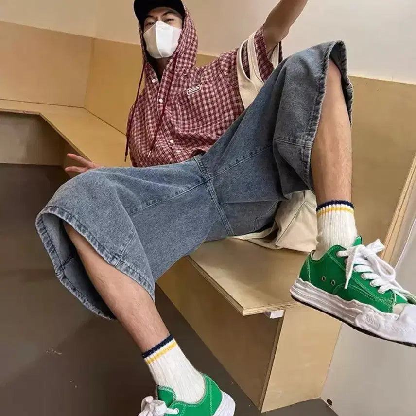 [BUNJANG] Checked Hooded Shirt / 체크 후드 셔츠 남방