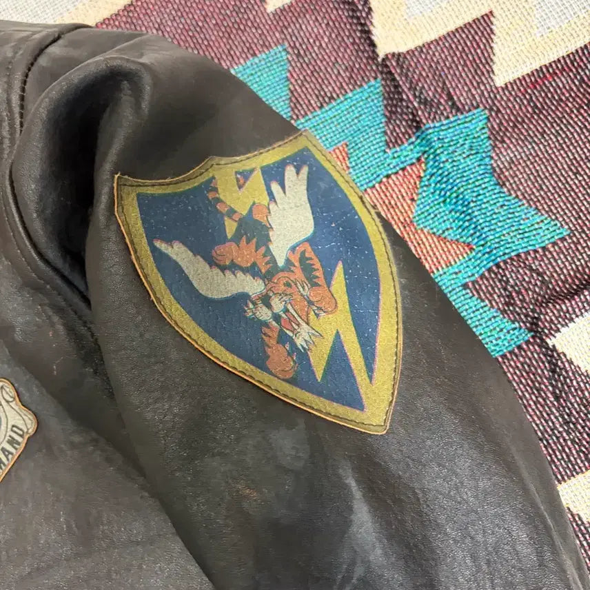 [BUNJANG] Bugle Boy A2 Leather Jacket / 80~90s 버글보이 A2 레더자켓 /bugleboy airjacket