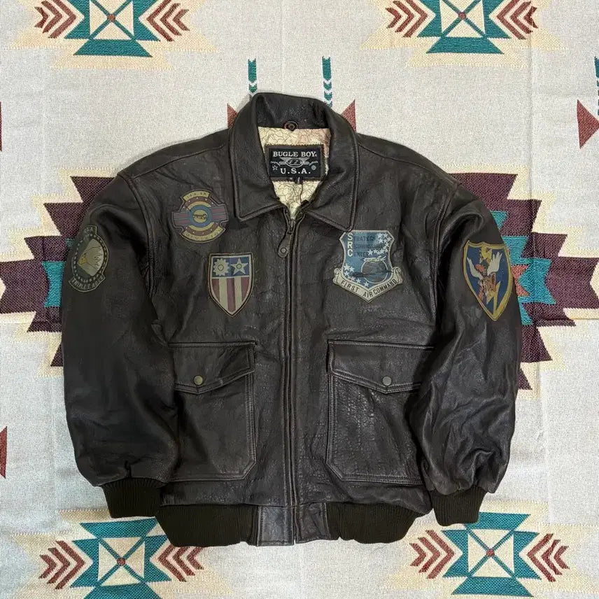 [BUNJANG] Bugle Boy A2 Leather Jacket / 80~90s 버글보이 A2 레더자켓 /bugleboy airjacket