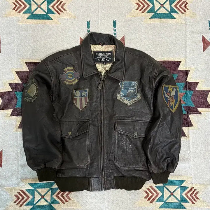 [BUNJANG] Bugle Boy A2 Leather Jacket / 80~90s 버글보이 A2 레더자켓 /bugleboy airjacket
