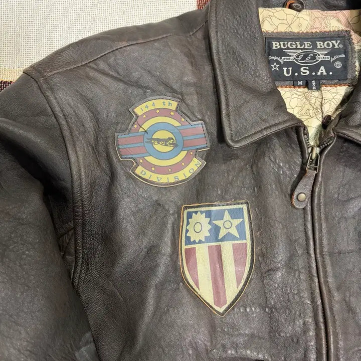 [BUNJANG] Bugle Boy A2 Leather Jacket / 80~90s 버글보이 A2 레더자켓 /bugleboy airjacket