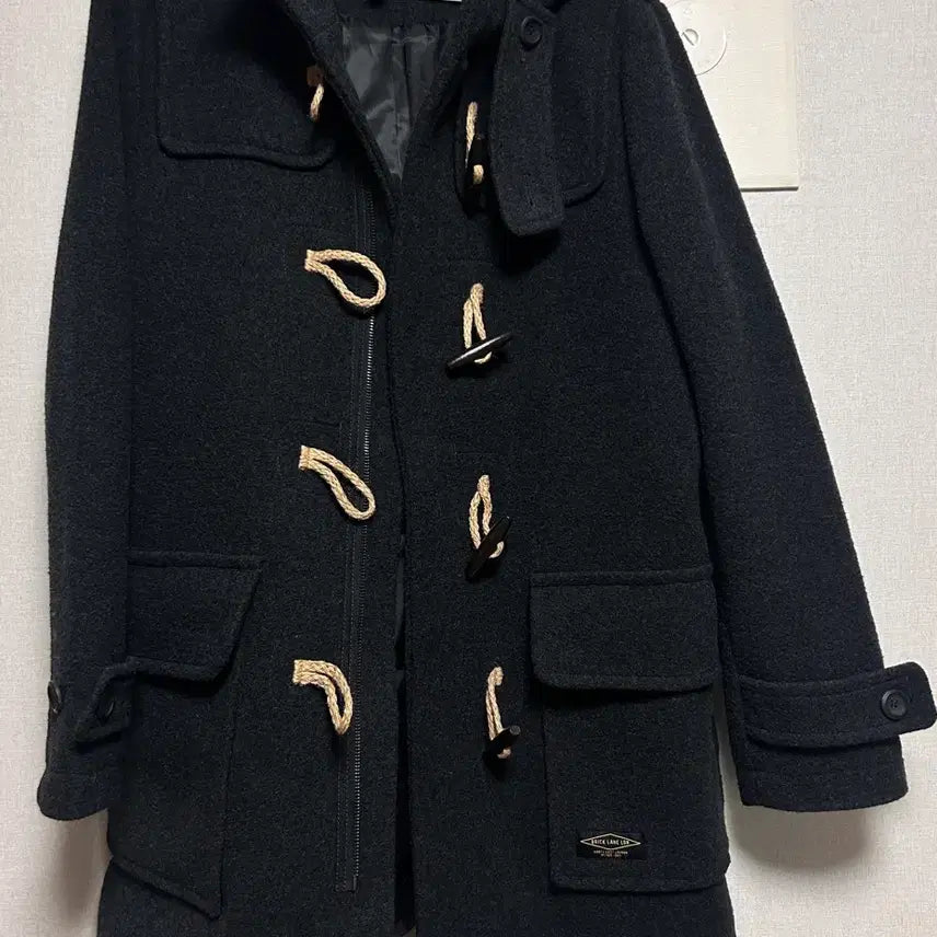 [BUNJANG] Black Hooded Duffle Coat / 블랙 후드 떡볶이 코트