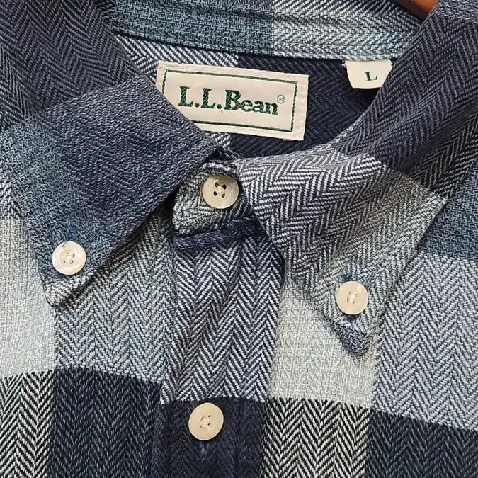 [BUNJANG] LL Bean Checkered Collar Shirt / 엘엘빈 체크카라셔츠