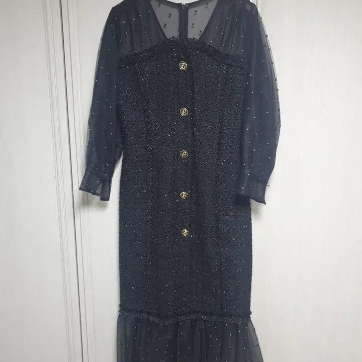 [SOLD OUT] (새상품) 한섬 오브제 시스루 트위드 원피스(이하늬 원피스)