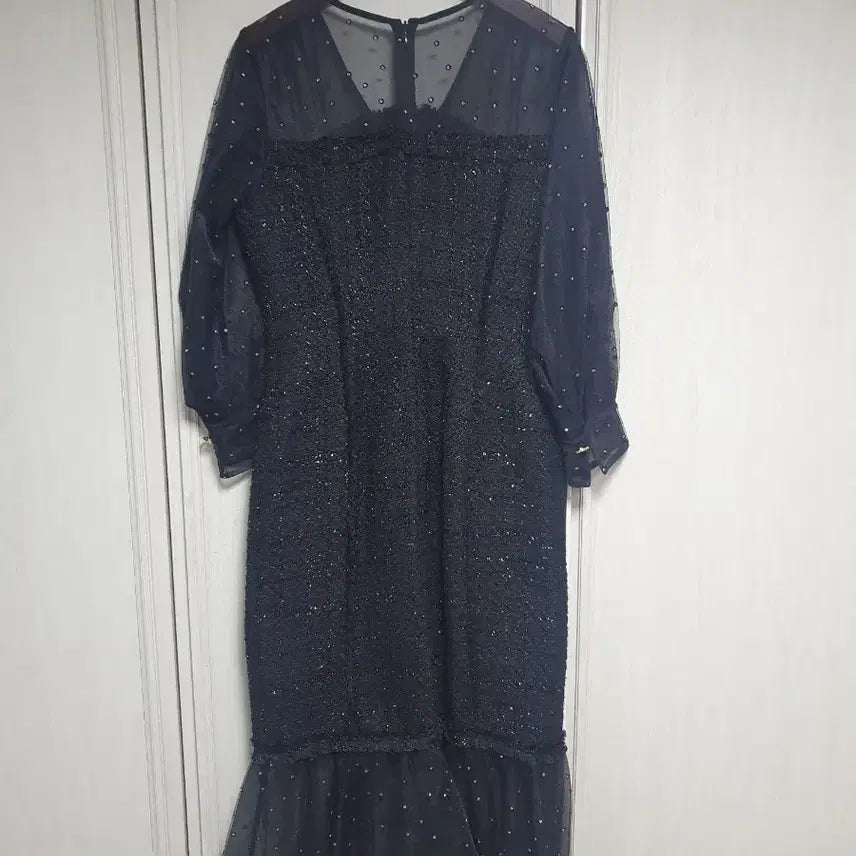 [SOLD OUT] (새상품) 한섬 오브제 시스루 트위드 원피스(이하늬 원피스)