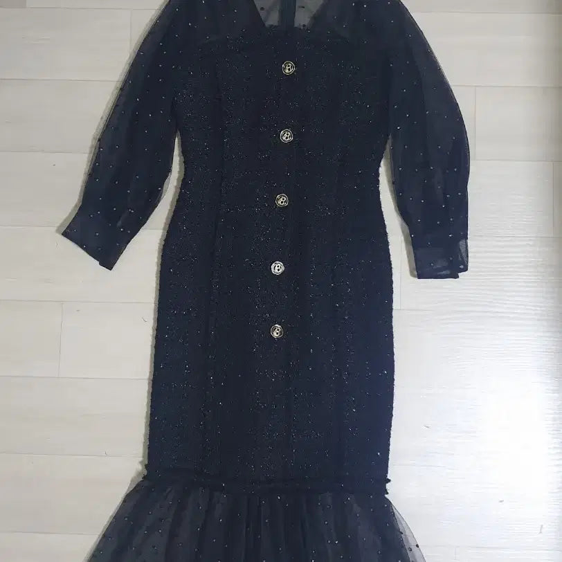 [SOLD OUT] (새상품) 한섬 오브제 시스루 트위드 원피스(이하늬 원피스)