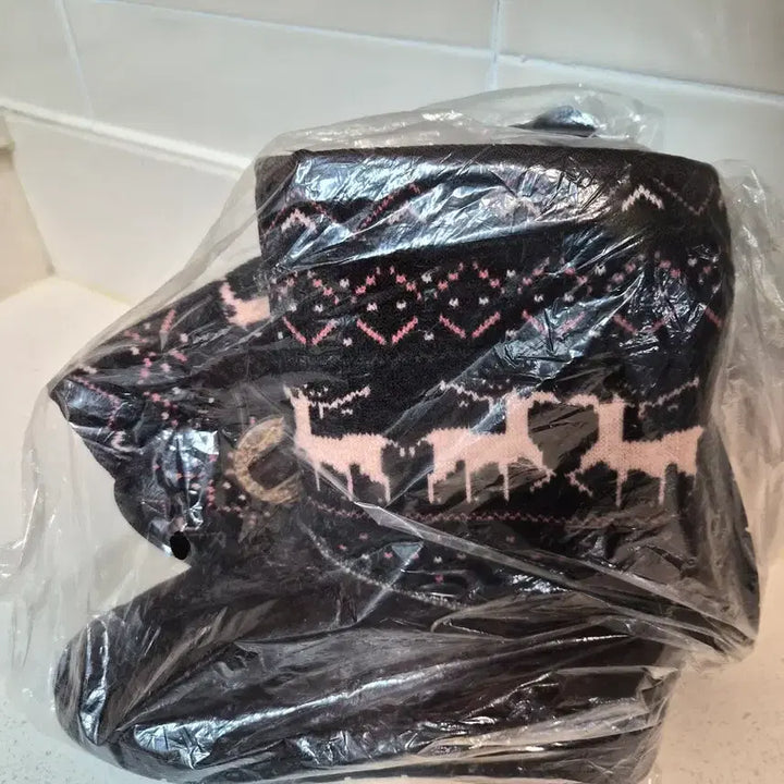 [BUNJANG] Brown Knit Winter Boots 235mm / (새상품)브라운 여성 니트 털 부츠 235mm