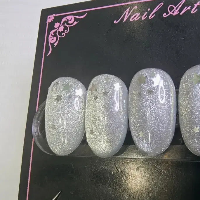 [BUNJANG] Handmade Silver Star Nail Tips / (유행) 블링 실버 스타 수제네일팁 제작