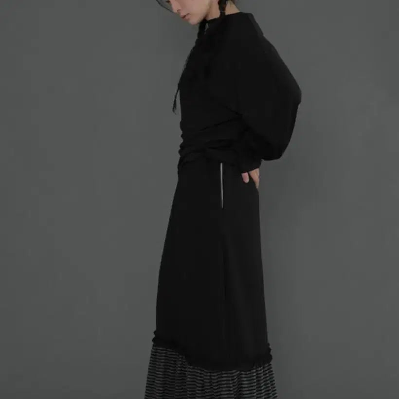 [BUNJANG] Di Fabio Mixed Shirring Stripe Skirt / 디파블로 믹스드 셔링 스트라이프 스커트