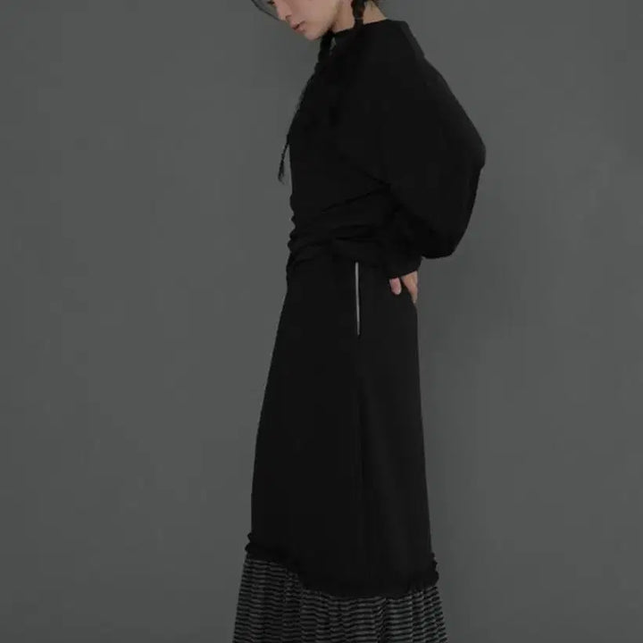 [BUNJANG] Di Fabio Mixed Shirring Stripe Skirt / 디파블로 믹스드 셔링 스트라이프 스커트