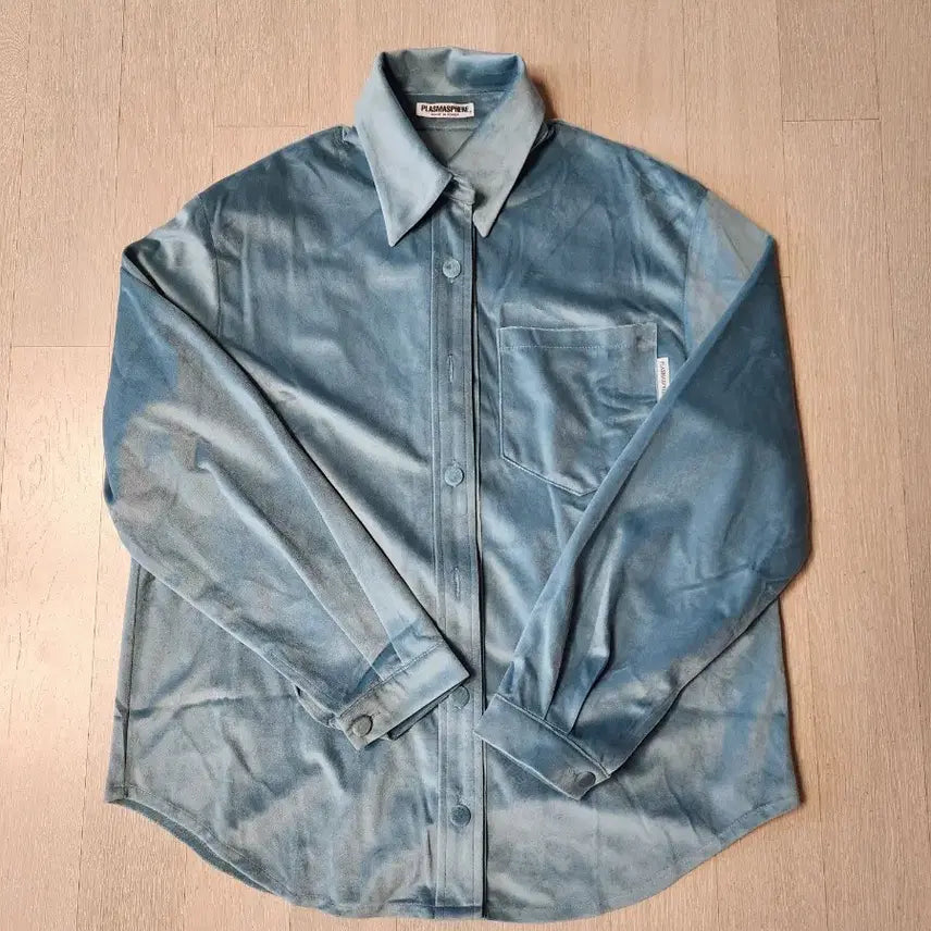 [SOLD OUT] 새상품)플라즈마스페어 벨벳 셔츠 스카이블루