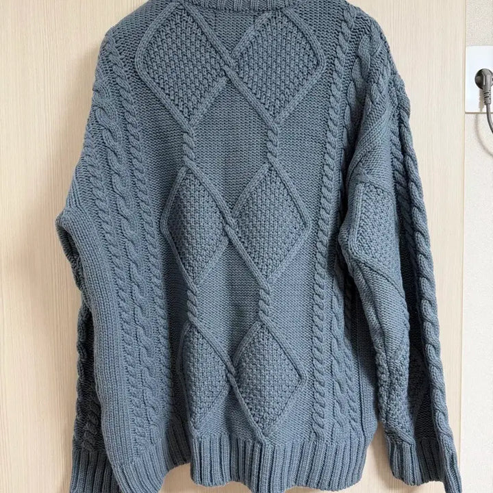 [BUNJANG] Poker Face Cable Knit Blue / [46] 포커페이스 케이블니트 블루