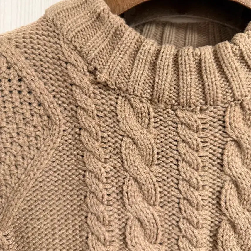 [BUNJANG] [46] Cable Knit Beige / [46] 포커페이스 케이블니트 베이지
