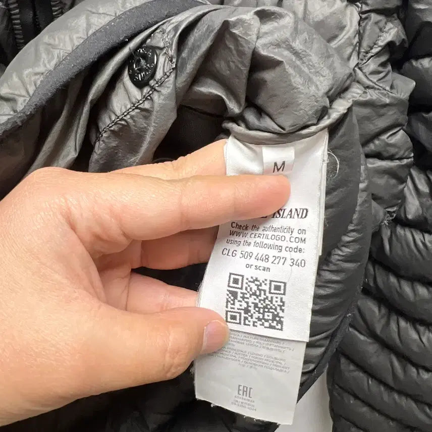 [BUNJANG] Stone Island Micro Yarn Lightweight Padded Jacket / [QR정품/M] 스톤아일랜드 가먼트다이드 마이크로얀 와펜 경량패딩
