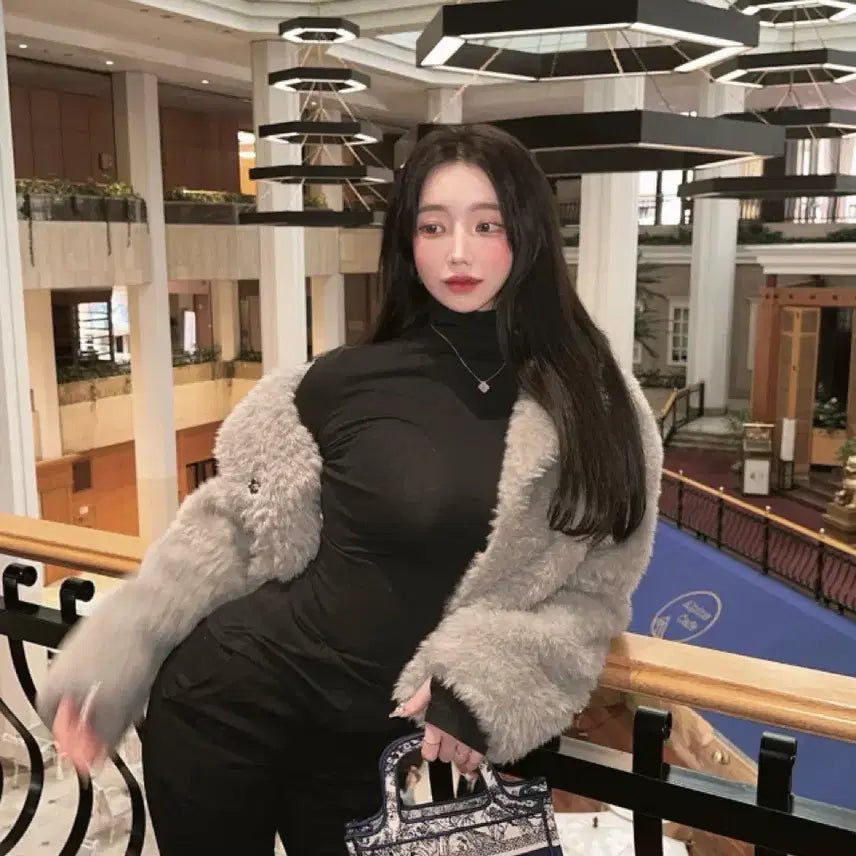 [BUNJANG] Roselin Jibbling Ice Gray Jacket / 로젤린 지블링 울 카라퍼 jk 아이스그레이