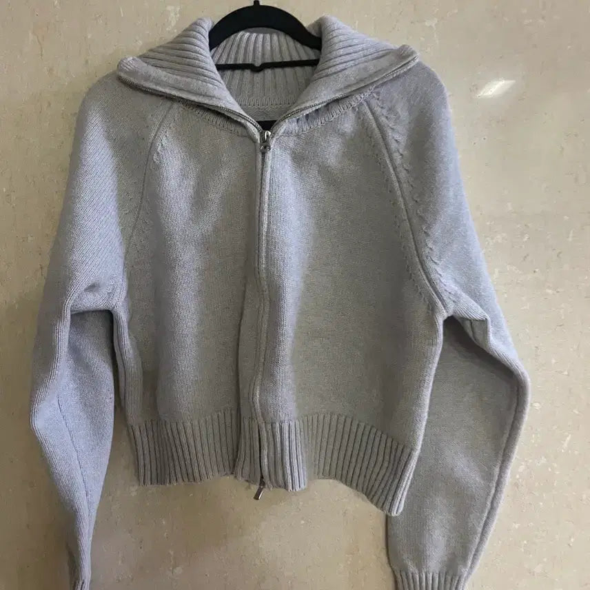 [BUNJANG] Urbanic Club Gray Knit Zip-up / 얼바닉 클럽 그레이 니트 집업