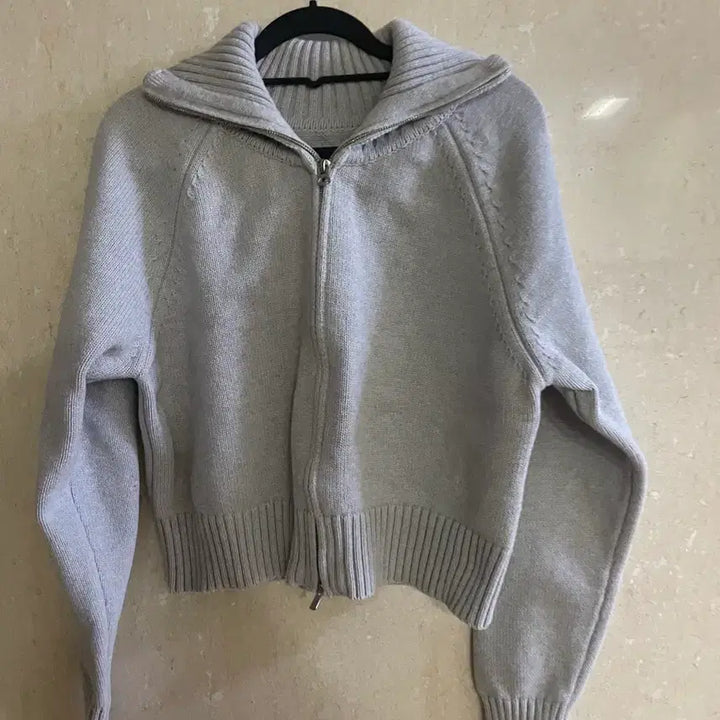 [BUNJANG] Urbanic Club Gray Knit Zip-up / 얼바닉 클럽 그레이 니트 집업