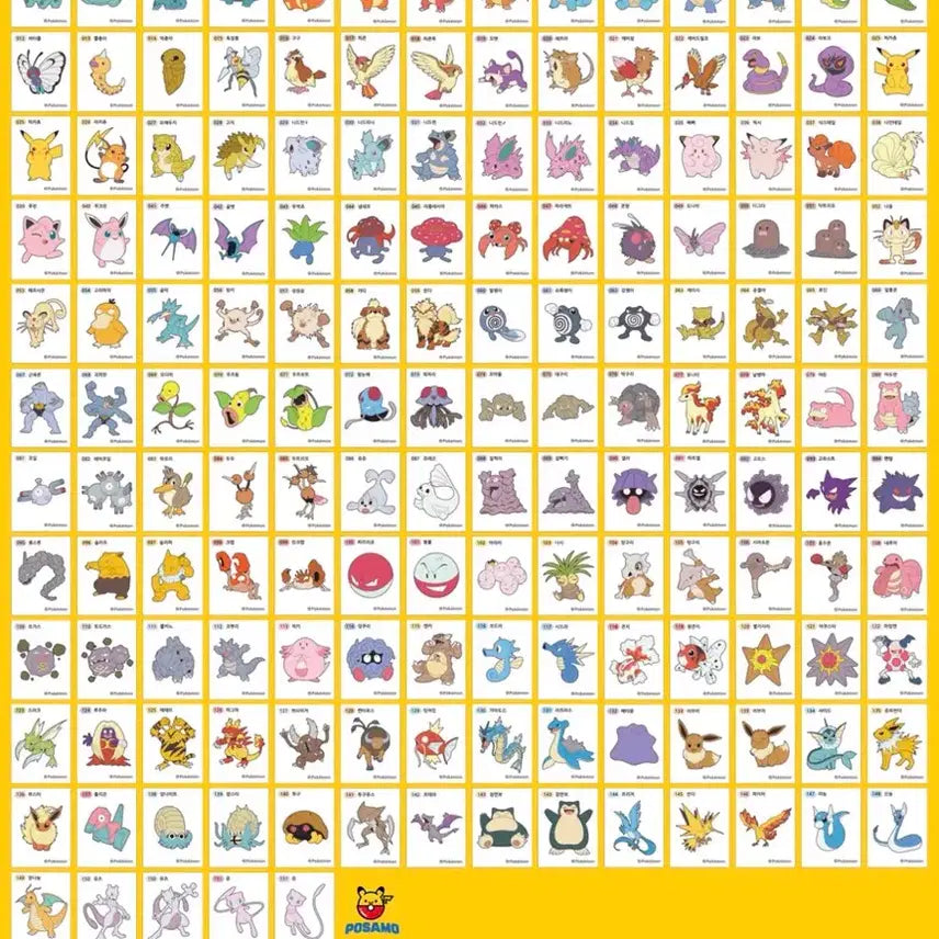 [BUNJANG] Pokemon 1st Gen Sticker Full Set / 포켓몬 띠부씰 1세대 전종