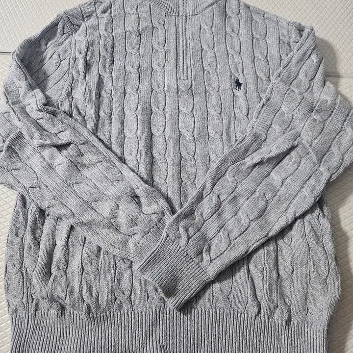[BUNJANG] Polo Half-Zip Cable Knit Sweater / [폴로] 하프집업 케이블니트