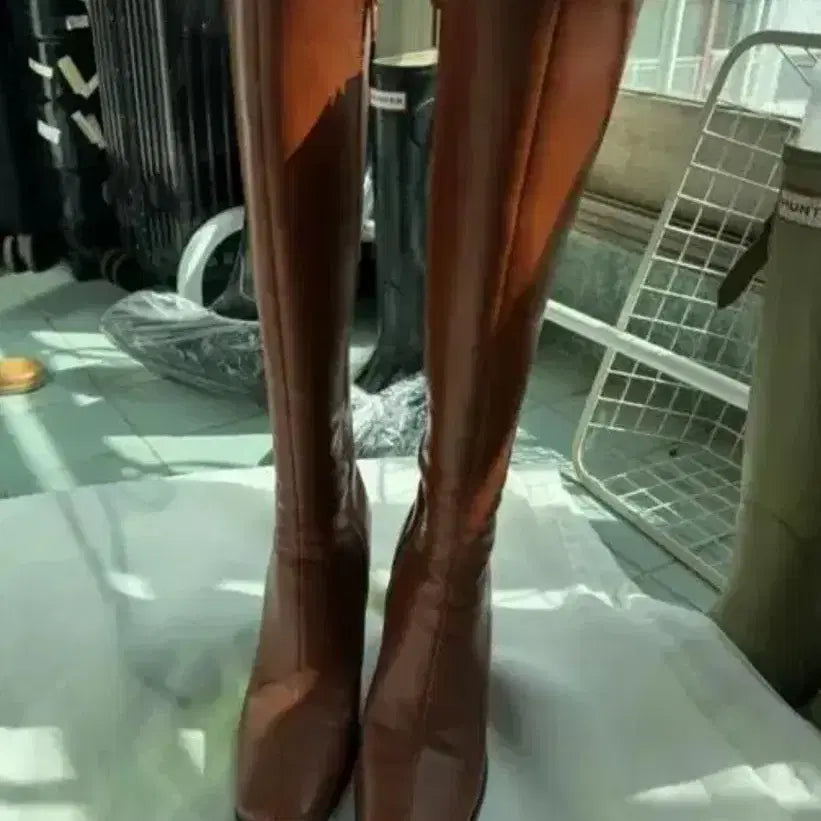 [BUNJANG] Long Boots / 브라운 카멜 롱부츠 착샷o