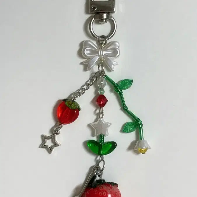 [BUNJANG] Strawberry Bead Keyring / 딸기 비즈 키링