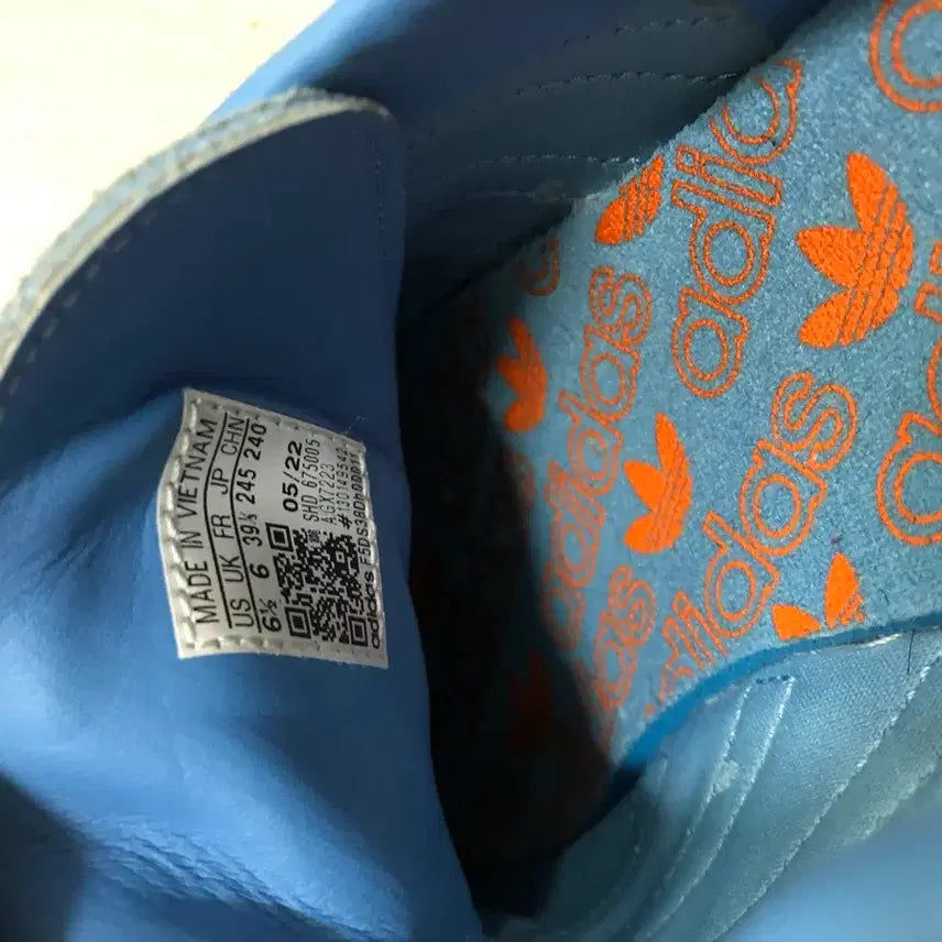 [BUNJANG] Adidas Hamburg Light Blue Orange GX7223 Sneakers / 아디다스 오리지널 함부르크 라이트 블루 오렌지 GX7223