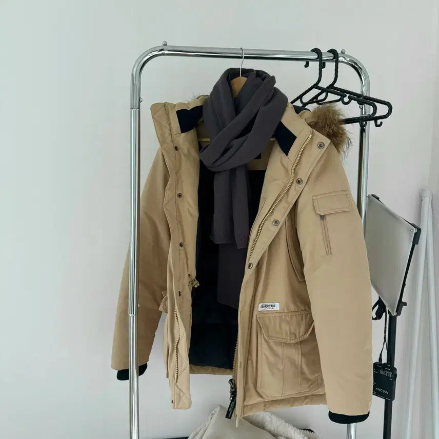 [BUNJANG] BARICADE Unisex Padded Jacket Beige / BARICADE 유니섹스 패딩 베이지